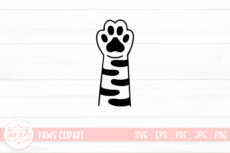 Cute Cat Paw Outline SVG Cut File