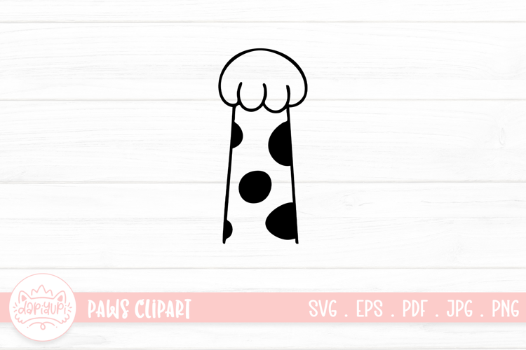 Cute Cat Paw Outline SVG Cut File