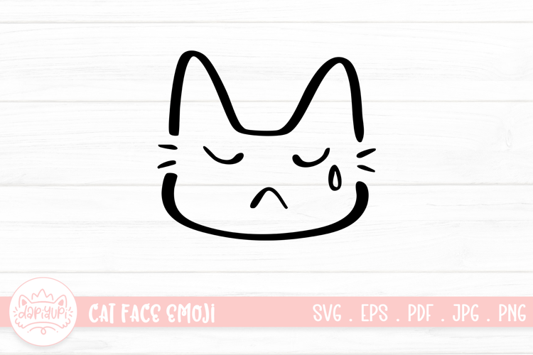 Cute Cat Face Emoji Sticker SVG