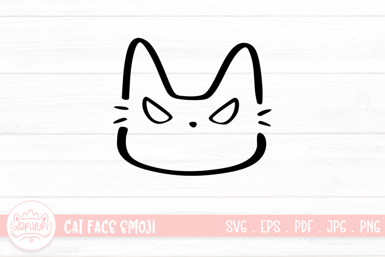 Cute Cat Face Emoji Sticker SVG