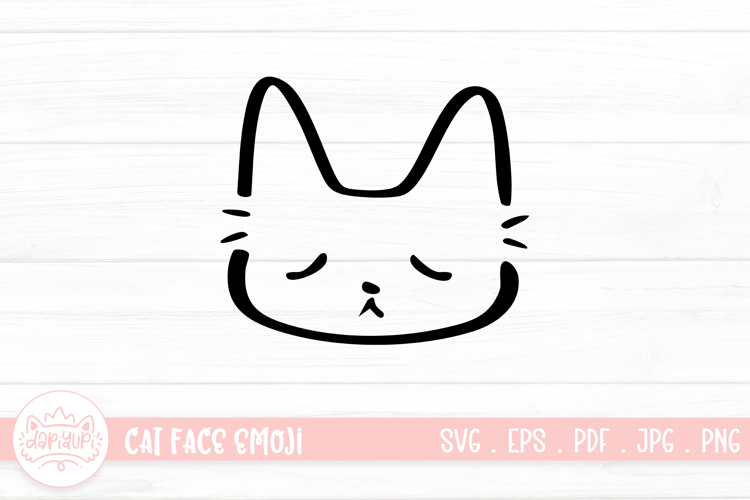 Cute Cat Face Emoji Sticker SVG