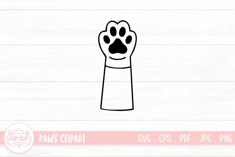 Cute Cat Paw Outline SVG Cut File example image 1