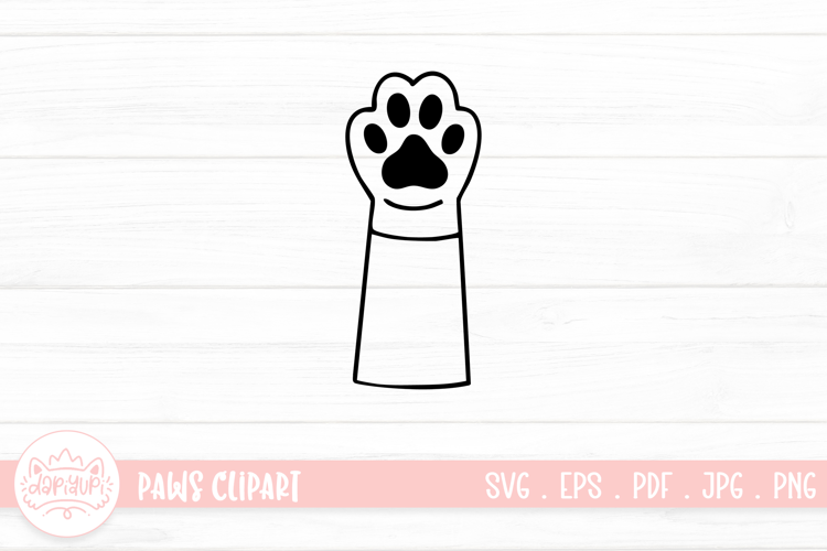Cute Cat Paw Outline SVG Cut File
