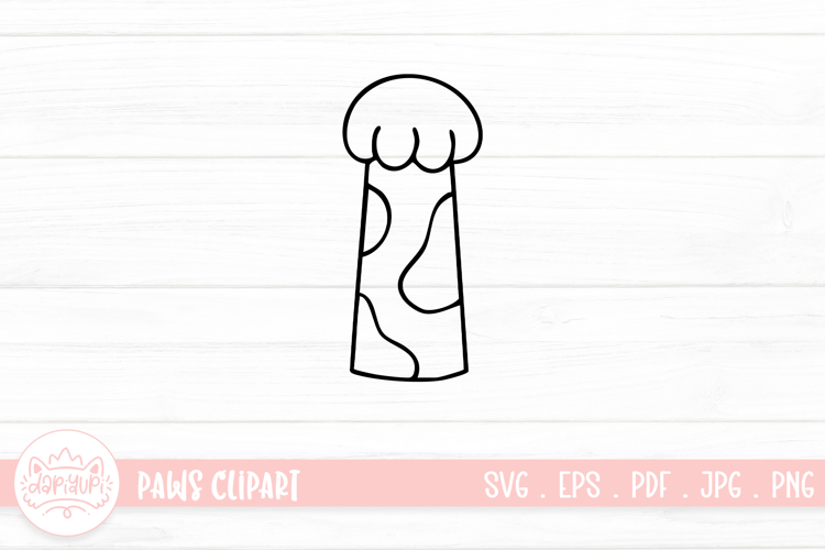 Cute Cat Paw Outline SVG Cut File