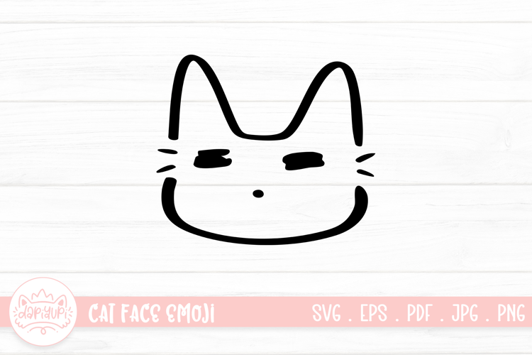 Cute Cat Face Emoji Sticker SVG
