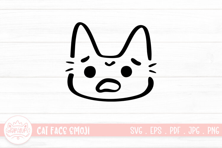 Cute Cat Face Emoji Sticker SVG example image 1