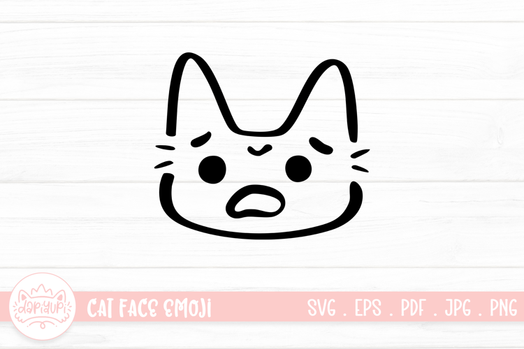 Cute Cat Face Emoji Sticker SVG