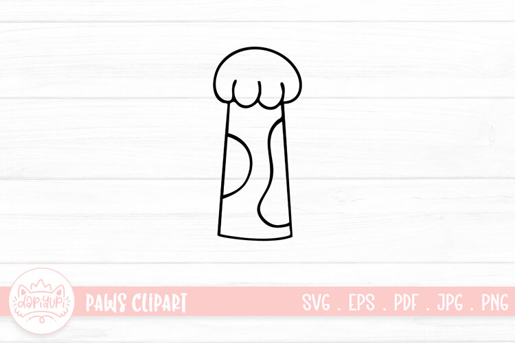 Cute Cat Paw Outline SVG Cut File example image 1