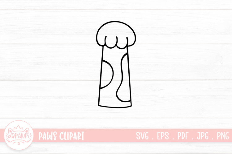 Cute Cat Paw Outline SVG Cut File