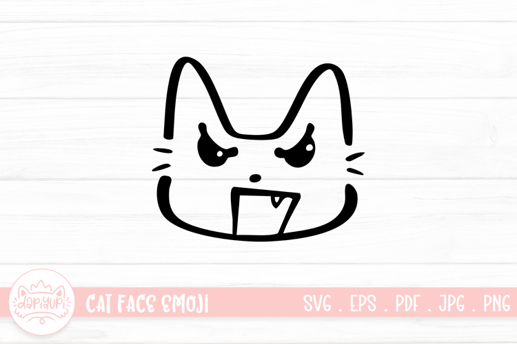 Cute Cat Face Emoji Sticker SVG