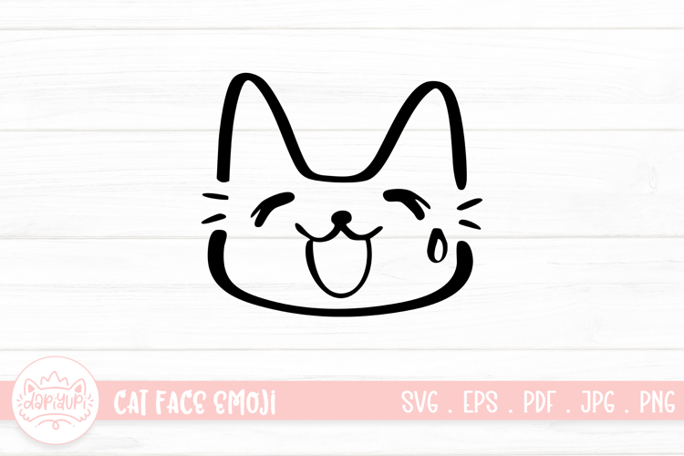 Cute Cat Face Emoji Sticker SVG