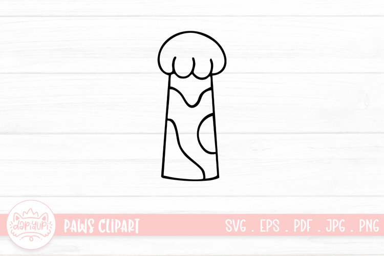 Cute Cat Paw Outline SVG Cut File example image 1