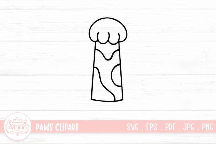 Cute Cat Paw Outline SVG Cut File