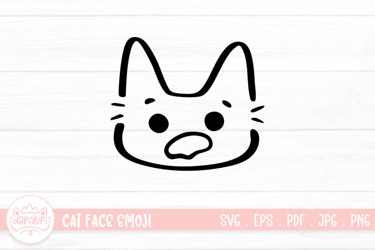 Cute Cat Face Emoji Sticker SVG example image 1