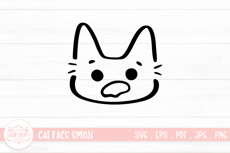 Cute Cat Face Emoji Sticker SVG