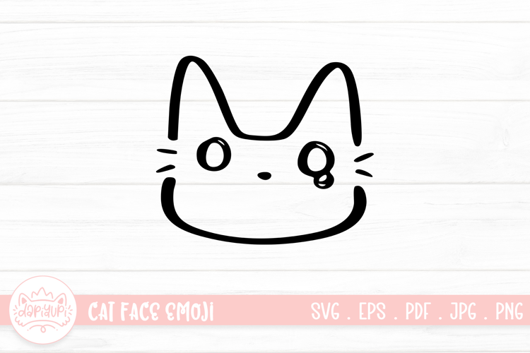 Cute Cat Face Emoji Sticker SVG