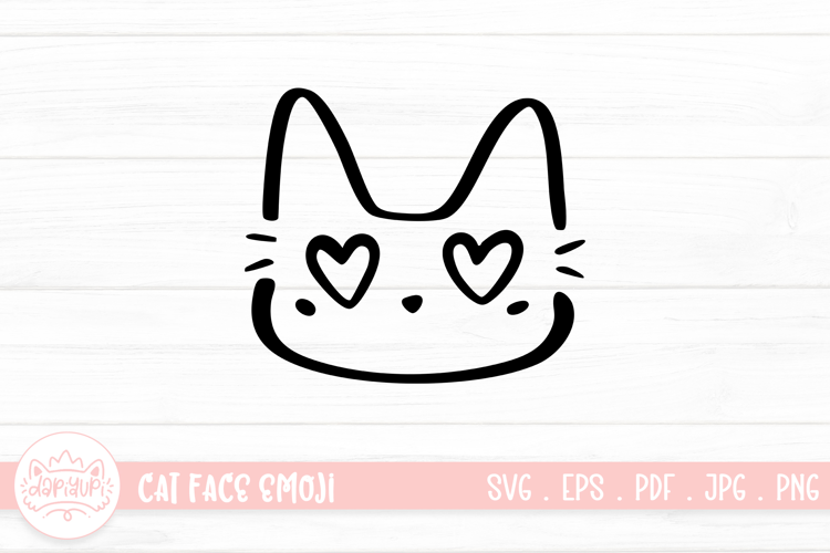 Cute Cat Face Emoji Sticker SVG