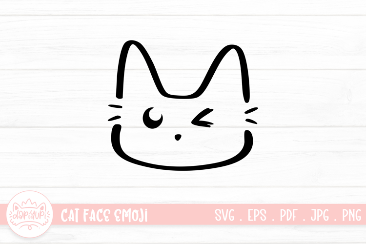 Cute Cat Face Emoji Sticker SVG
