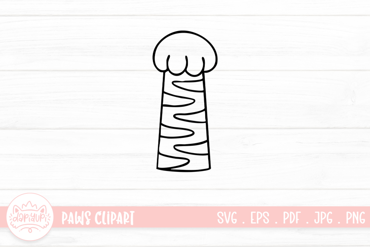 Cute Cat Paw Outline SVG Cut File