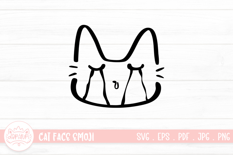 Cute Cat Face Emoji Sticker SVG