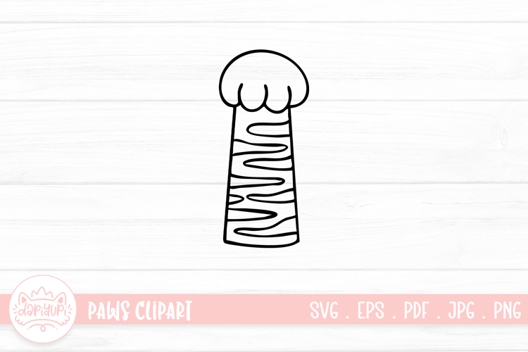 Cute Cat Paw Outline SVG Cut File