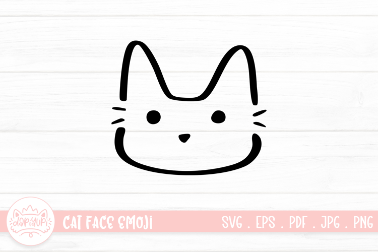 Cute Cat Face Emoji Sticker SVG