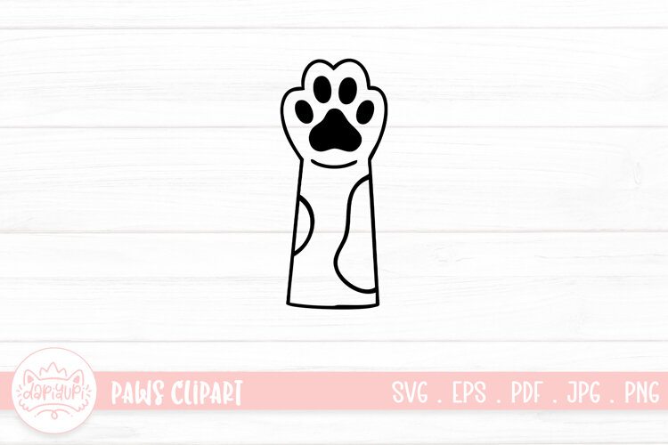 Cute Cat Paw Outline SVG Cut File example image 1