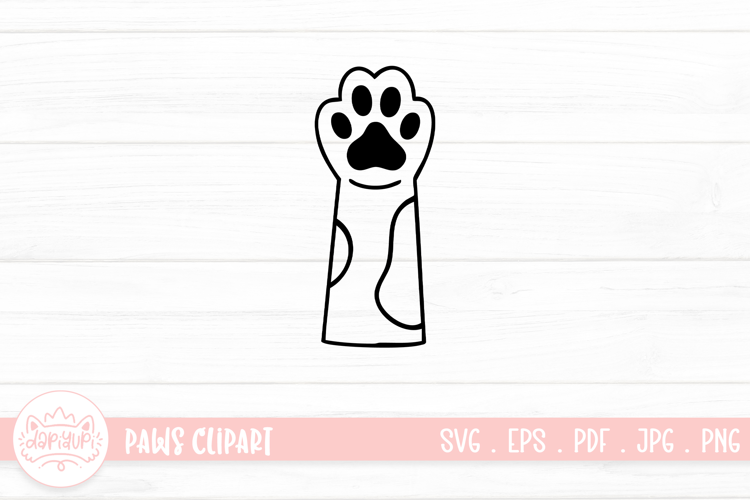 Cute Cat Paw Outline SVG Cut File