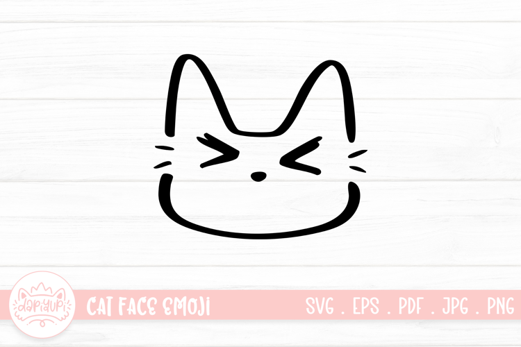 Cute Cat Face Emoji Sticker SVG