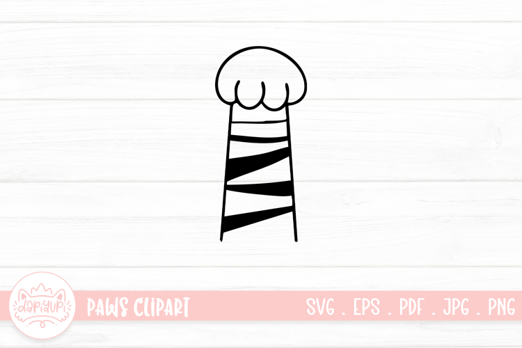 Cute Cat Paw Outline SVG Cut File