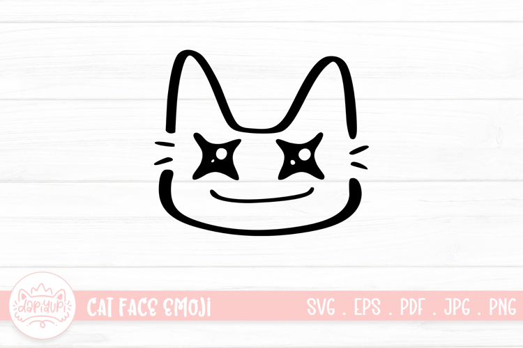 Cute Cat Face Emoji Sticker SVG