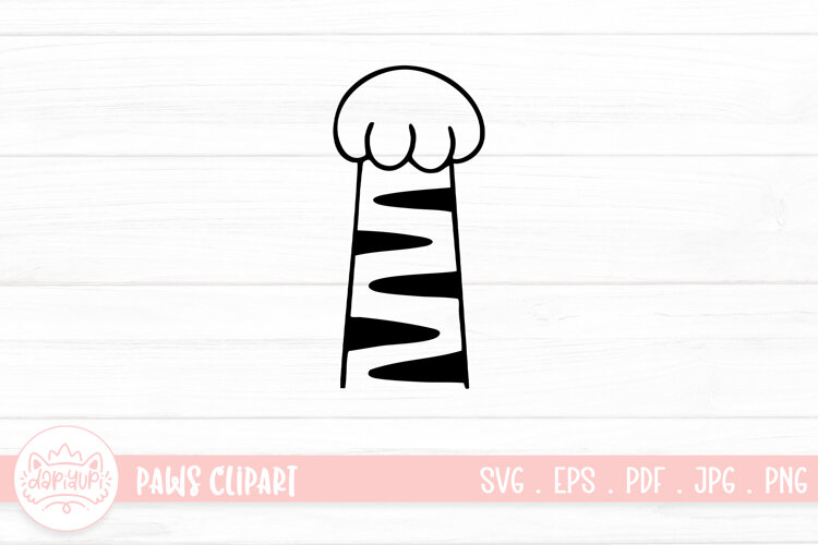 Cute Cat Paw Outline SVG Cut File example image 1