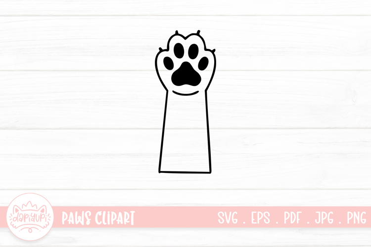 Cute Cat Paw Outline SVG Cut File