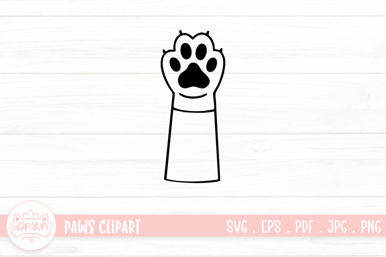 Cute Cat Paw Outline SVG Cut File
