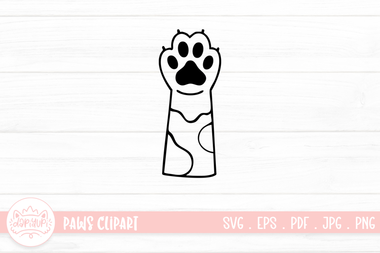 Cute Cat Paw Outline SVG Cut File