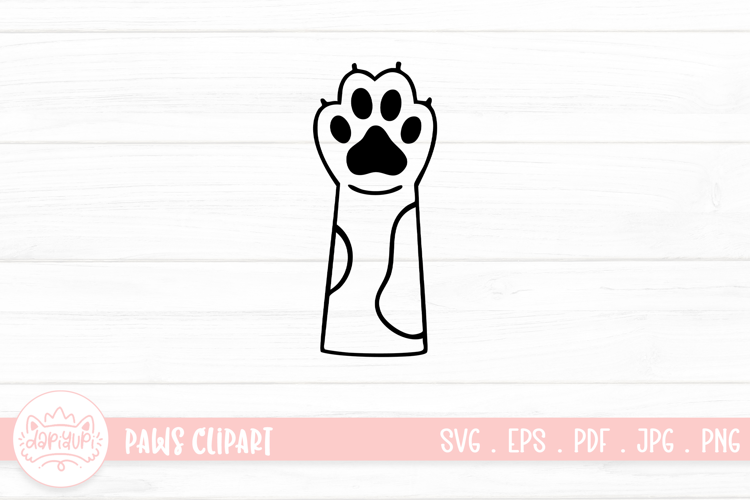Cute Cat Paw Outline SVG Cut File