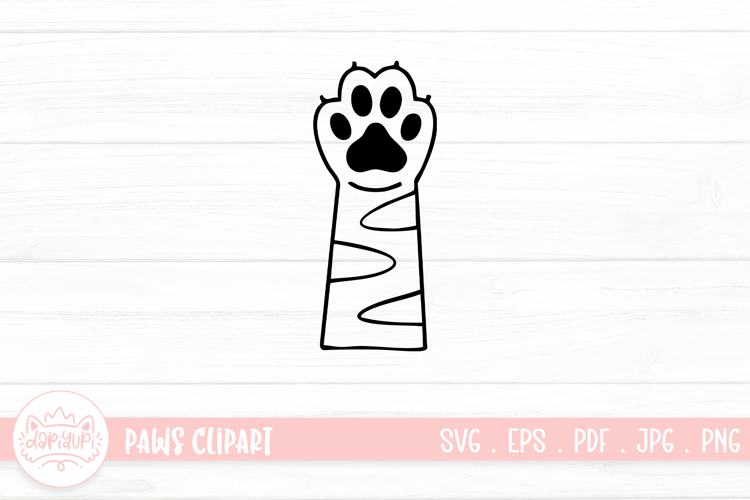 Cute Cat Paw Outline SVG Cut File