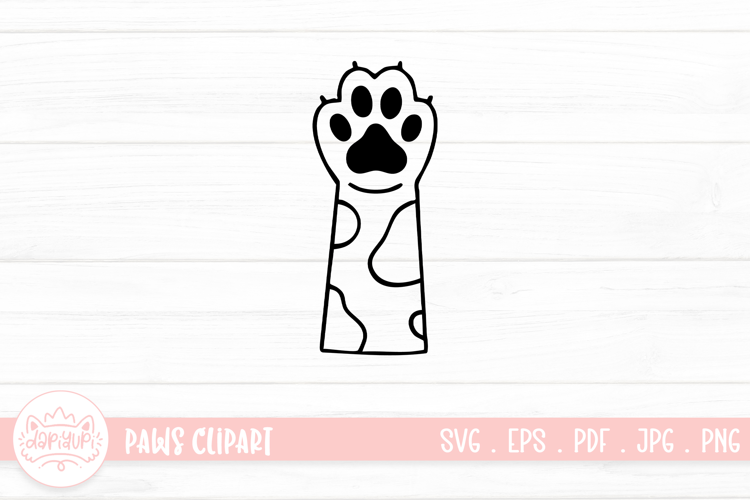 Cute Cat Paw Outline SVG Cut File