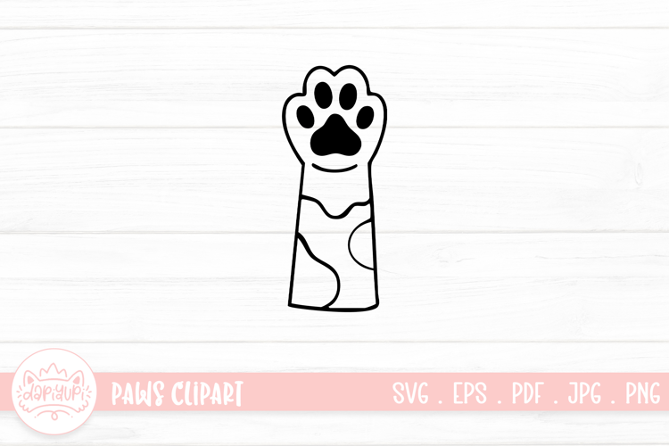 Cute Cat Paw Outline SVG Cut File