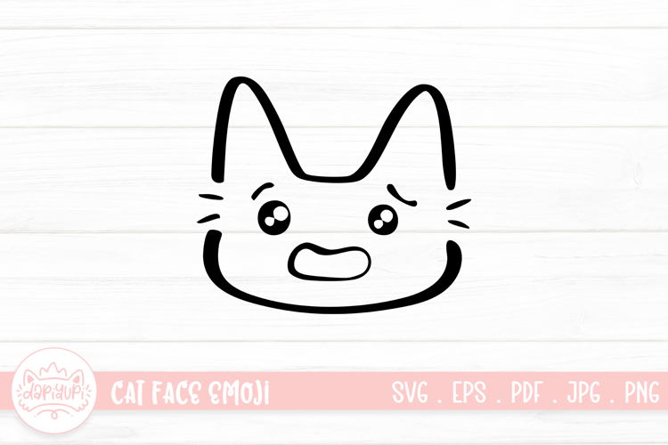 Cute Cat Face Emoji Sticker SVG