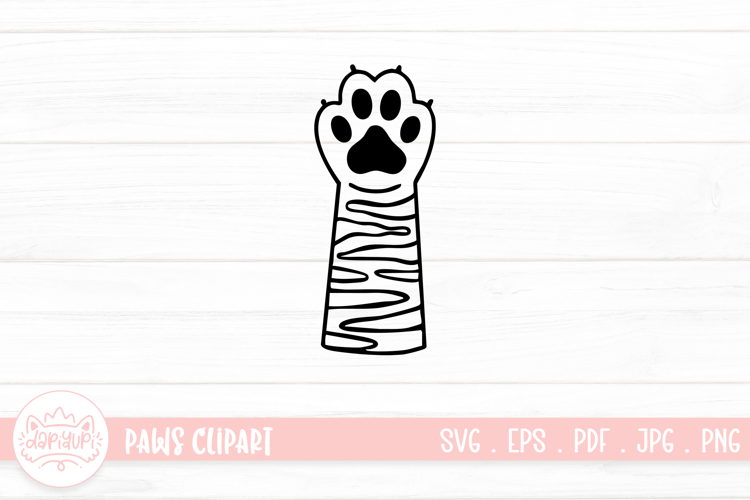 Cute Cat Paw Outline SVG Cut File