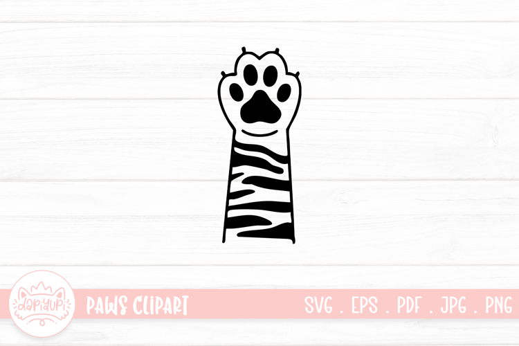 Cute Cat Paw Outline SVG Cut File