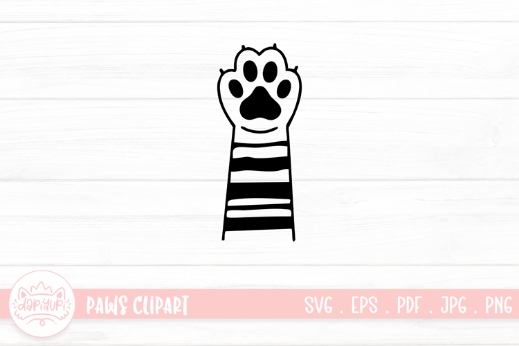 Cute Cat Paw Outline SVG Cut File