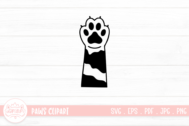 Cute Cat Paw Outline SVG Cut File