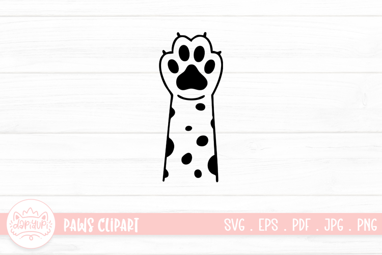 Cute Cat Paw Outline SVG Cut File