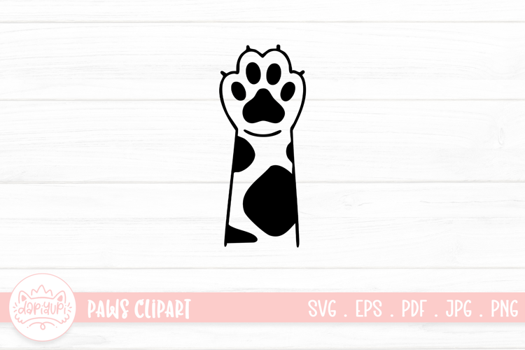 Cute Cat Paw Outline SVG Cut File