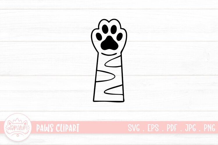 Cute Cat Paw Outline SVG Cut File example image 1