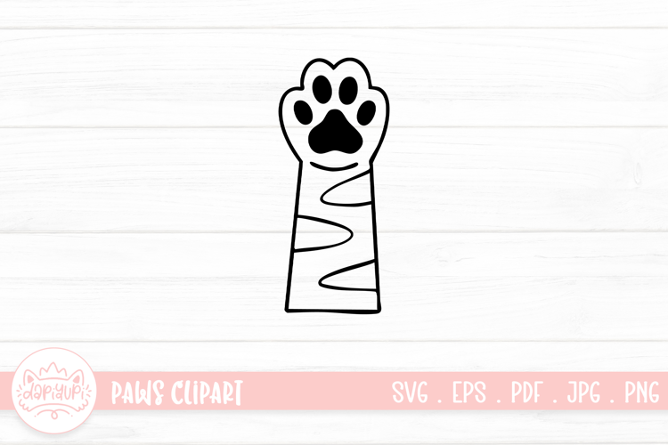 Cute Cat Paw Outline SVG Cut File