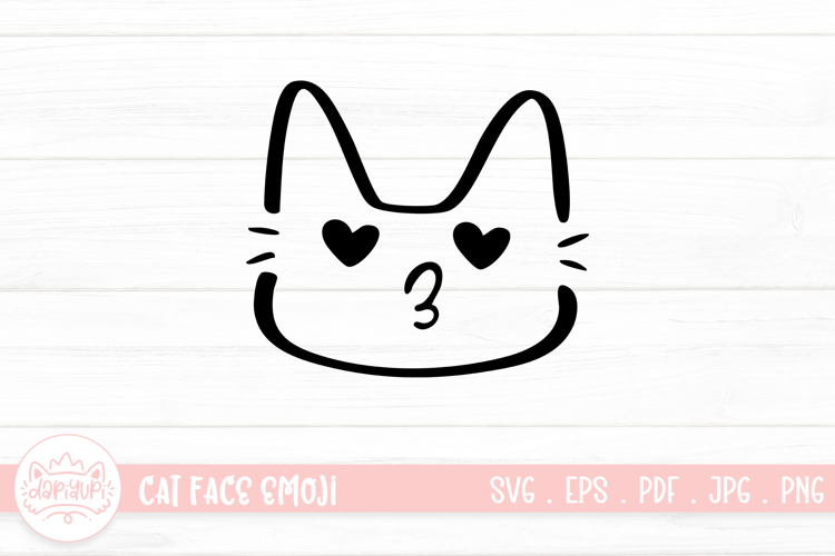 Cute Cat Face Emoji Sticker SVG