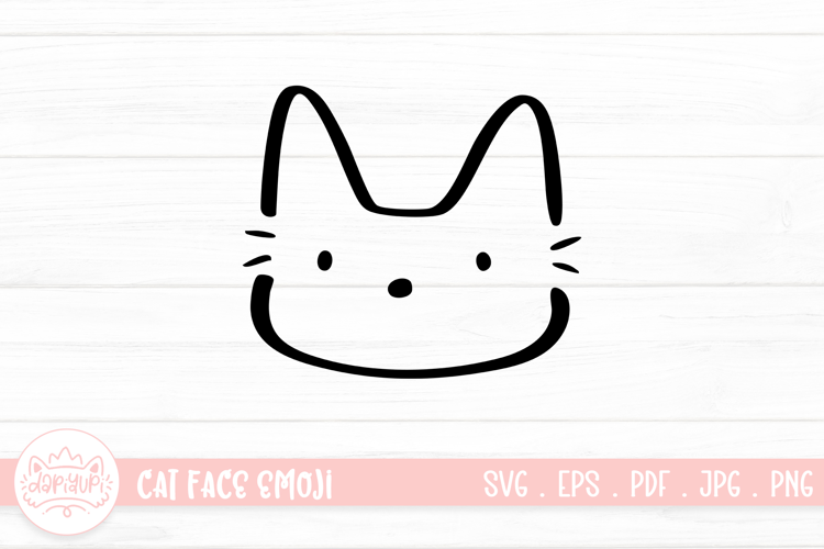 Cute Cat Face Emoji Sticker SVG